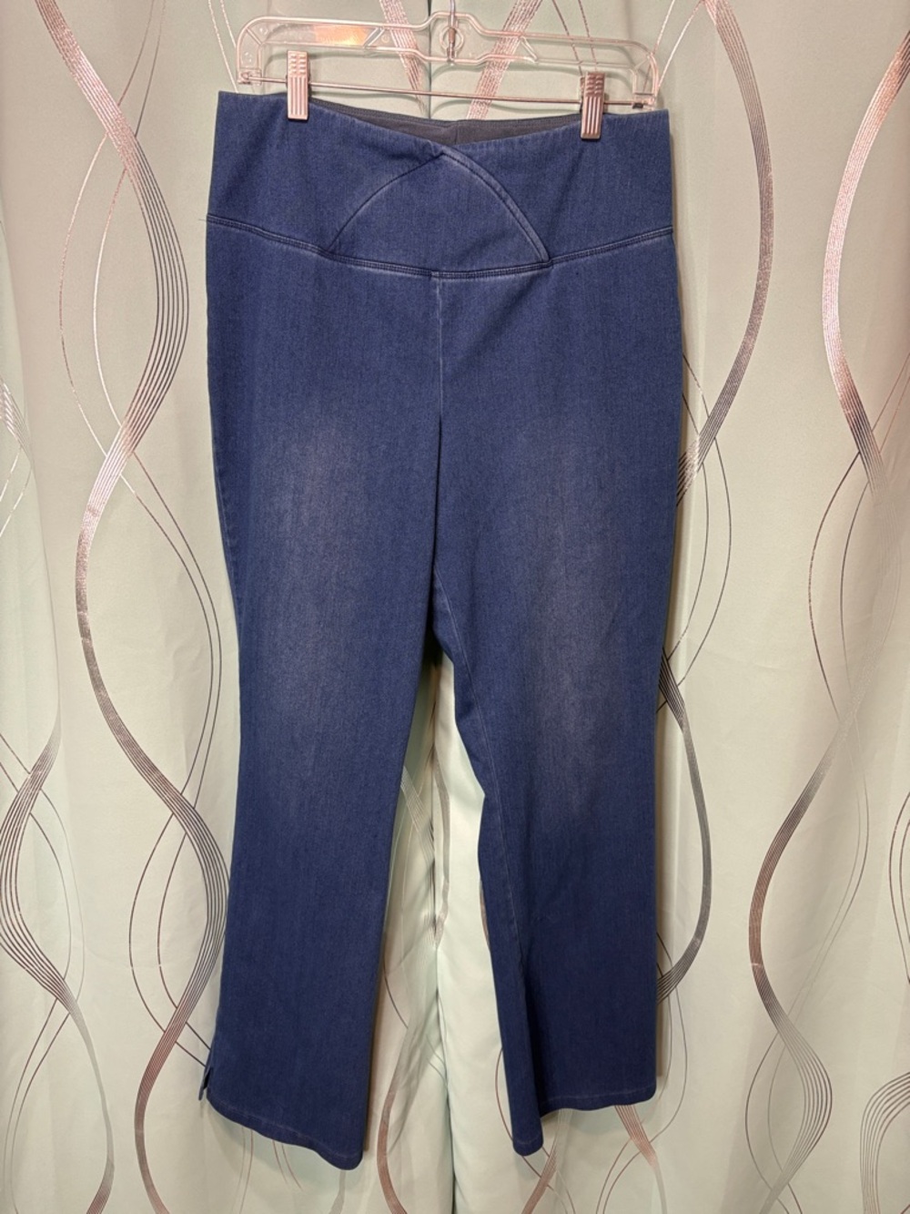 Women with Control Dark Blue Pull-On Slim Bootcut Jeans